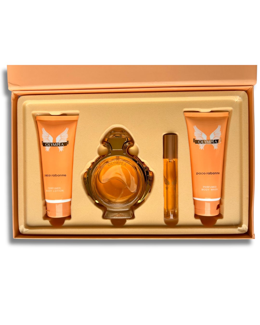 Coffret OLYMPEA EDT 100ml + Gel douche 100ml + Lotion 100ml + EDT 20ml