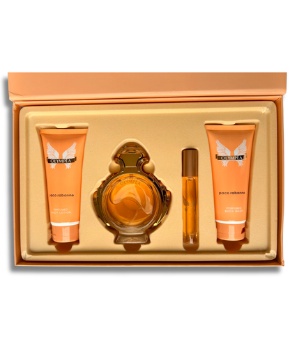 Coffret OLYMPEA EDT 100ml + Gel douche 100ml + Lotion 100ml + EDT 20ml