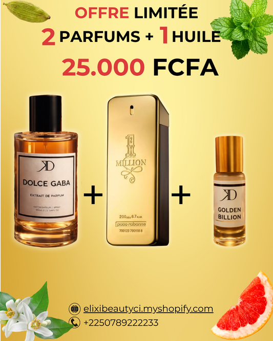 KD Dolce Gaba+ One Million + Huile Golden Billion