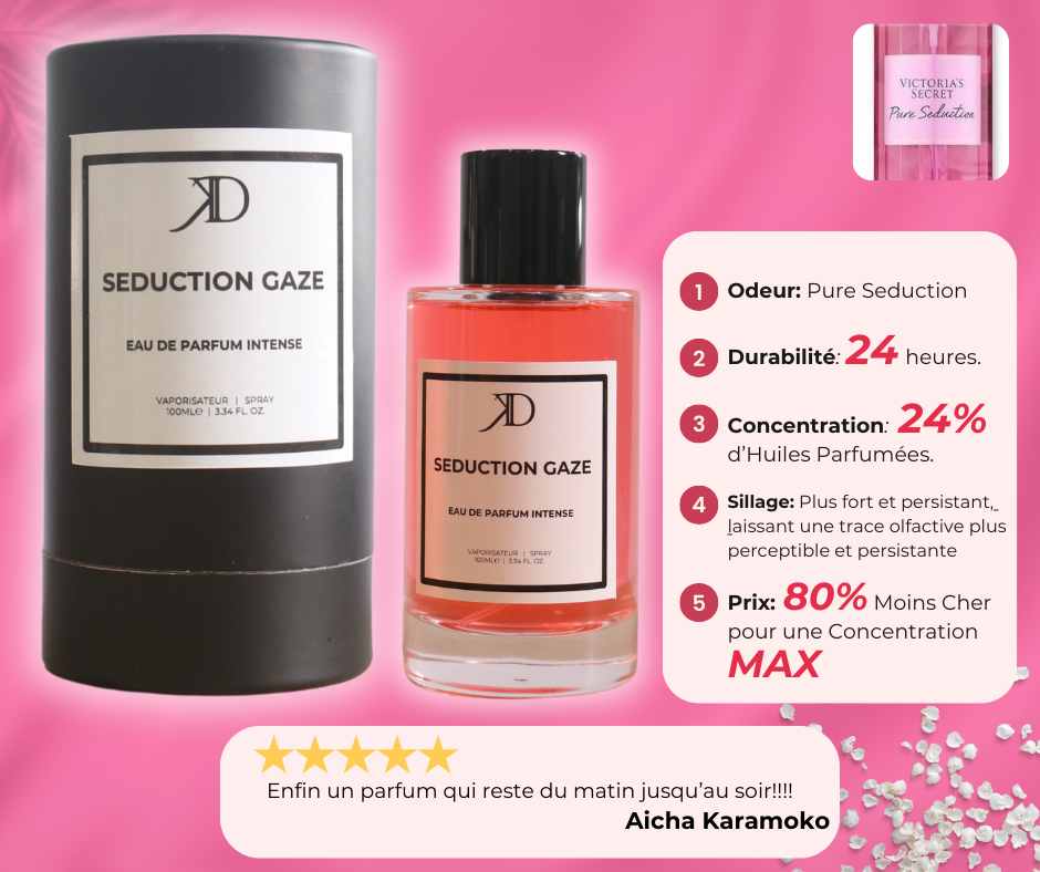 Seduction Gaze Eau de Parfum Intense 100ml + 1 Tube Crème Pure Seduction OFFERT