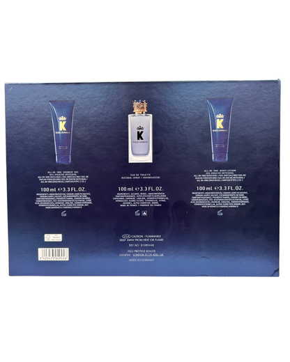 Coffret DOLCE & GABBANA K EDT 100ml + Gel Douche 100ml + Lotion corporelle 100ml