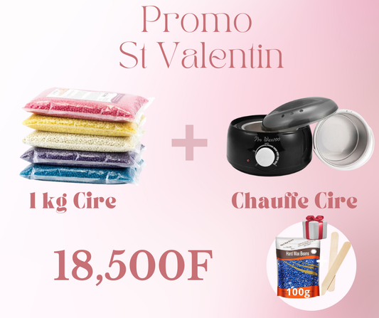 Promo 1kg Cire + 1 Chaufe Cire = 100g Cire + 2 spatules offerts