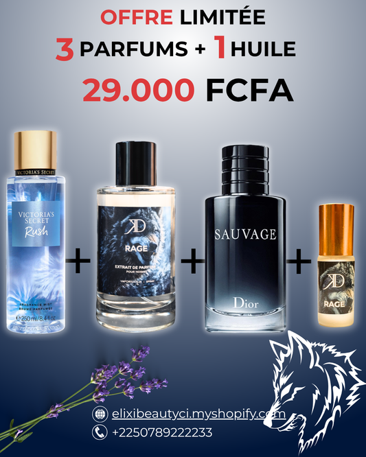 KD Rage + Sauvage + brume + Huile Rage