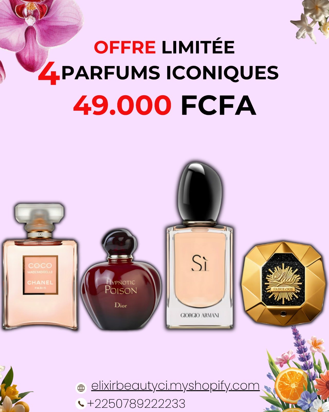 Coco Mademoiselle + Poison + Si + Lady million