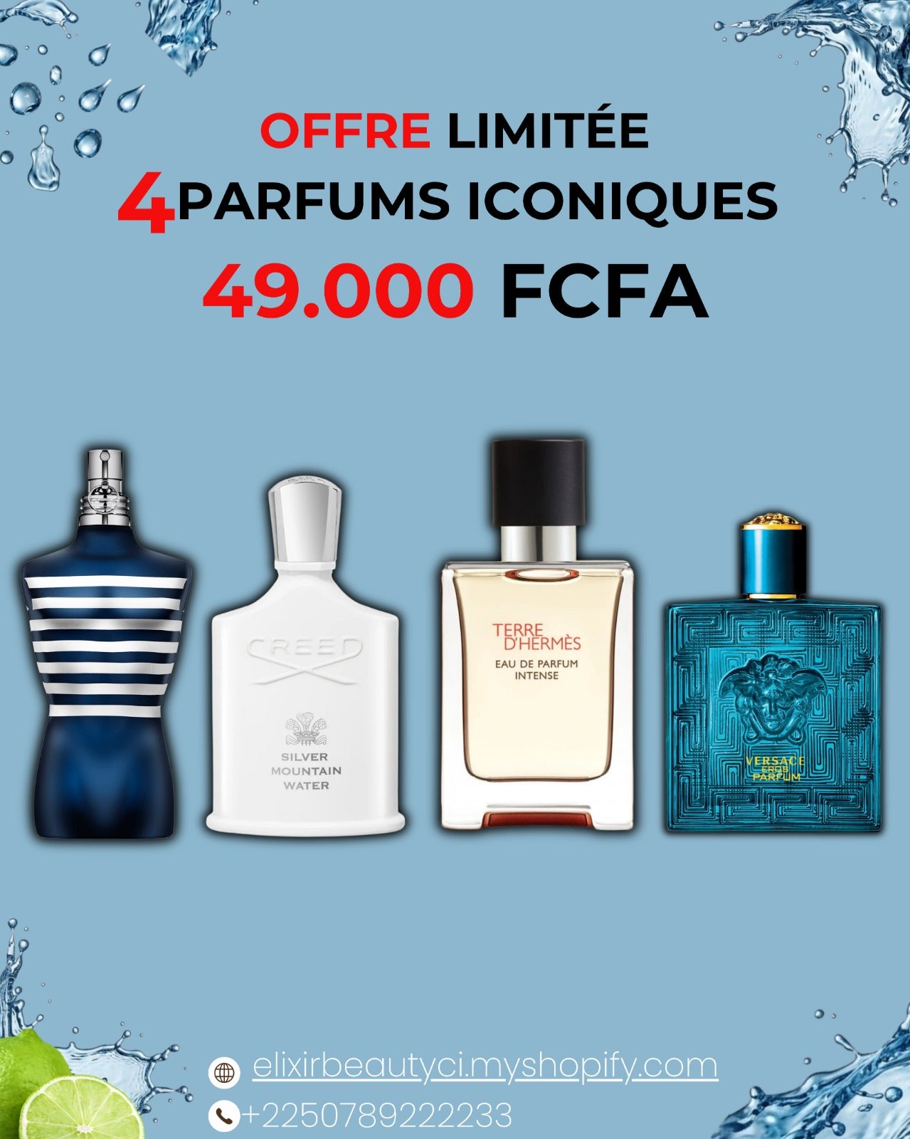 Le Male+ Creed + Terre d’hermes + Versace Eros