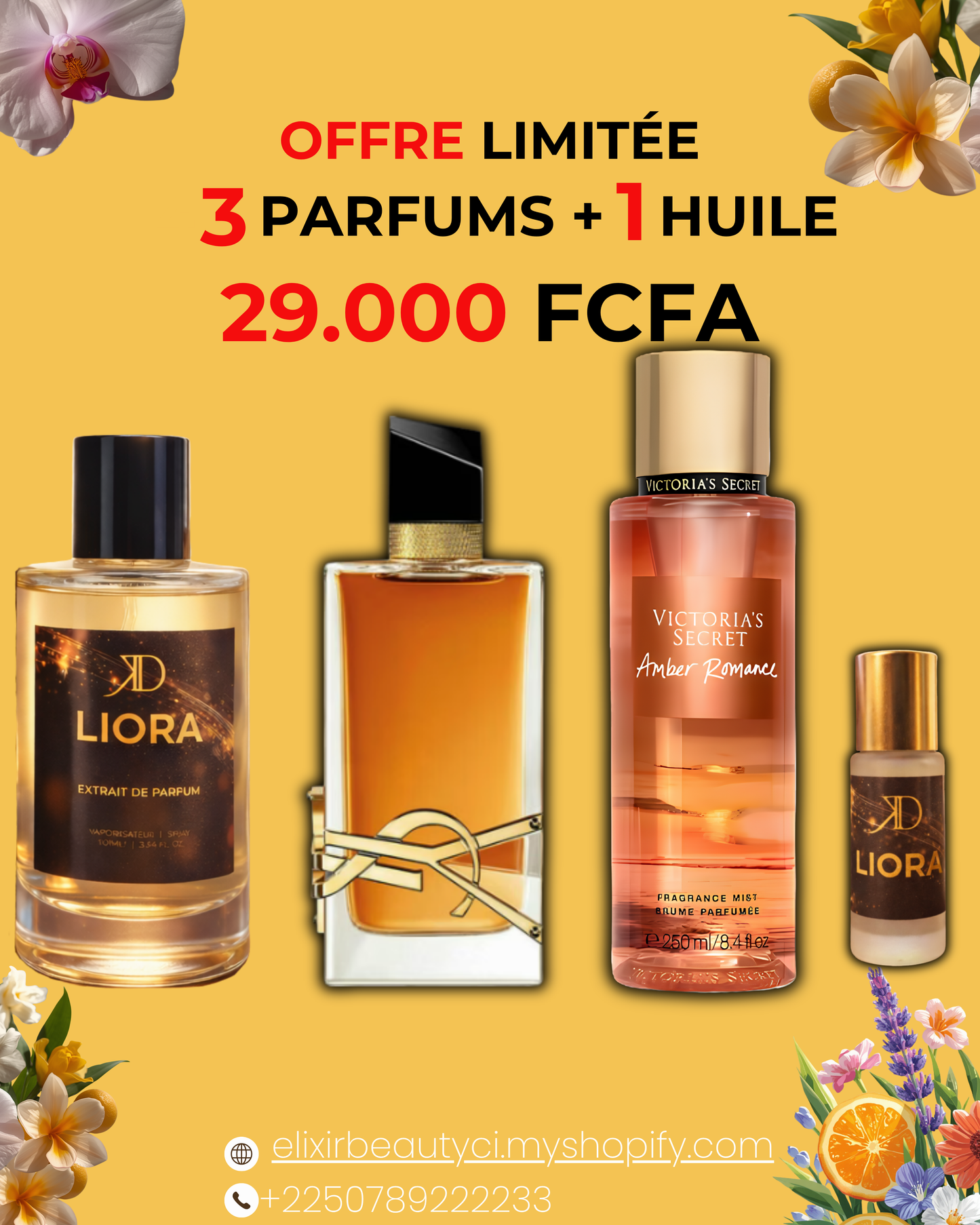 KD Liora + Libre Intense + brume + Huile Liora
