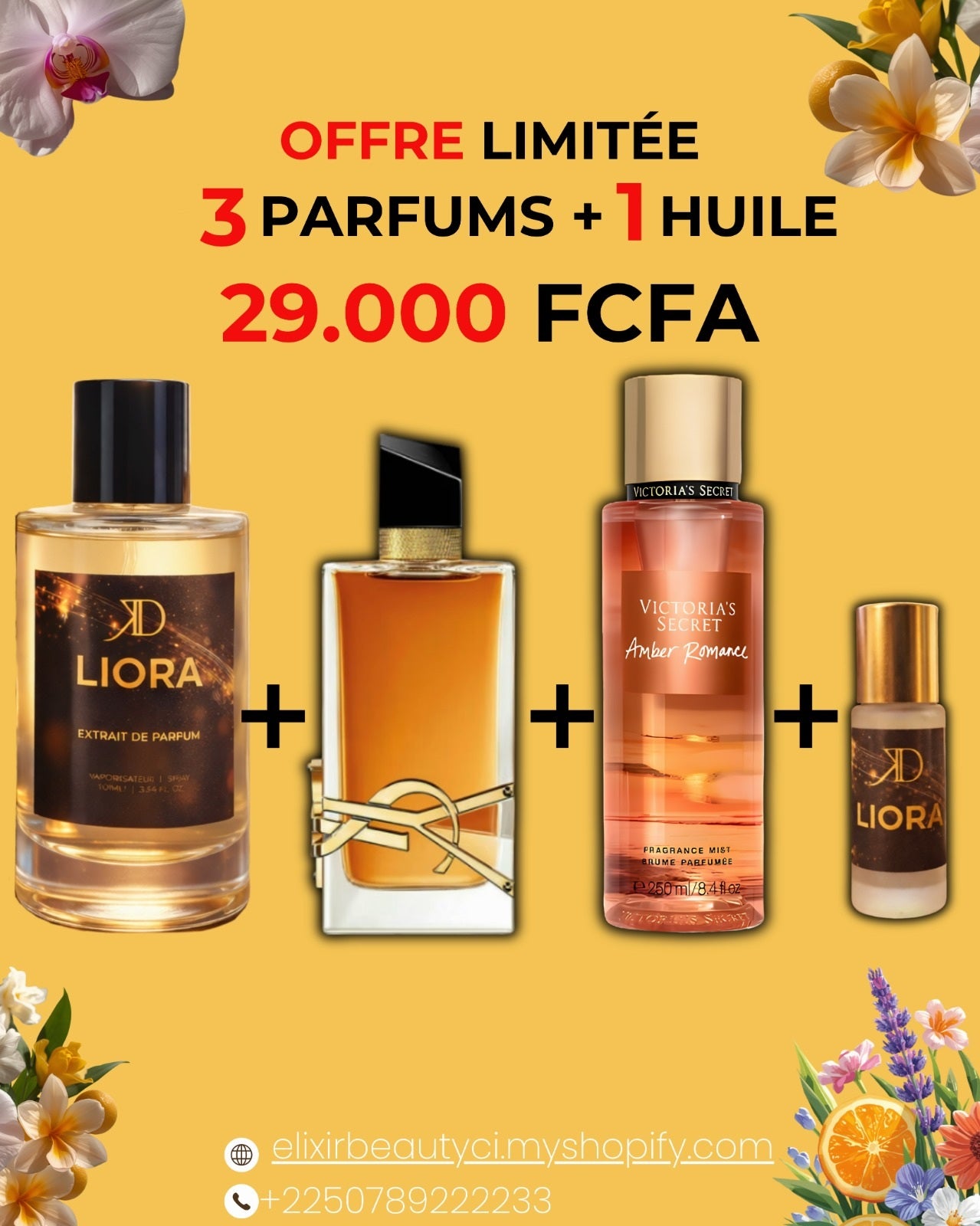 KD Liora + Libre Intense + brume + Huile Liora