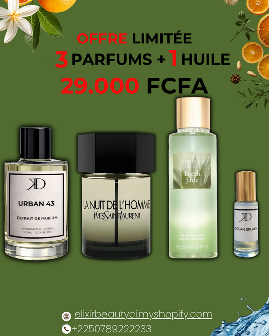KD Urban 43 + Nuit de l"homme + brume + Huile Ocean Splash
